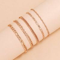 Wholesale Jewelry Simple Thick Snake Chain Anklet Five-piece Set Nihaojewelry sku image 2