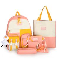 Canvas Large-capacity Korean Style Contrast Color Backpack Wholesale Nihaojewelry main image 6