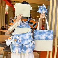 Fashion Tie-dye Large Capacity Canvas Bag Five-piece Set Wholesale Nihaojewelry main image 1