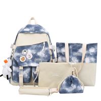 Fashion Tie-dye Large Capacity Canvas Bag Five-piece Set Wholesale Nihaojewelry main image 6