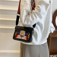 Fashion Hit Color Pattern Wide Shoulder Strap Messenger Small Square Bag Wholesale Nihaojewelry main image 5