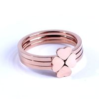 Anillo De Trébol De Cuatro Hojas Hipoalergénico De Acero Titanio Para Mujer main image 1