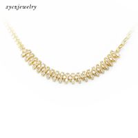 Fashion Geometric Gold-plated Colorful Glass Zircon Necklace sku image 2