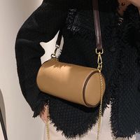 Fashion Retro Solid Color Shoulder Cylindrical Bags Wholesale Nihaojewelry main image 1
