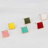 Korean Style Color Square Stud Earrings Wholesale Nihaojewelry main image 3