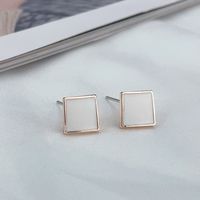 Korean Style Color Square Stud Earrings Wholesale Nihaojewelry main image 4