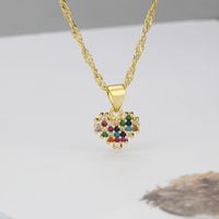 Colored Diamonds Simple Heart-shaped Pendant Necklace Wholesale Jewelry Nihaojewelry main image 2
