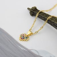 Colored Diamonds Simple Heart-shaped Pendant Necklace Wholesale Jewelry Nihaojewelry main image 3
