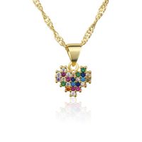 Colored Diamonds Simple Heart-shaped Pendant Necklace Wholesale Jewelry Nihaojewelry main image 6