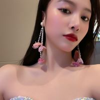 Mode Perlenblume Quaste Lange Hängende Ohrringe Großhandel Nihaojewelry main image 3