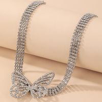 Strass Papillon Chaîne Épaisse Style Coréen Collier Court Bijoux En Gros Nihaojewelry main image 1