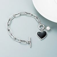 Bee Clock Heart Pendant Titanium Steel Bracelet Wholesale Nihaojewelry main image 3