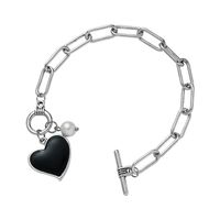 Bee Clock Heart Pendant Titanium Steel Bracelet Wholesale Nihaojewelry main image 6