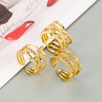 New Fashion Hollow 18k Copper Multi-layer Inlaid Zircon Ring Wholesale Nihaojewelry main image 1