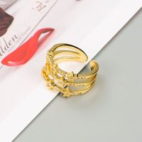 New Fashion Hollow 18k Copper Multi-layer Inlaid Zircon Ring Wholesale Nihaojewelry main image 5