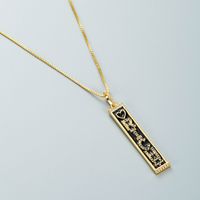 Copper Inlaid Zircon Color Dripping Oil Square Letter Pendant Simple Necklace Wholesale Jewelry Nihaojewelry main image 3