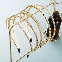 Fashion Alloy Diamond Inlaid Pearl Three-layer Thin Headband Wholesale Nihaojewelry main image 1