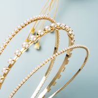 Fashion Alloy Diamond Inlaid Pearl Three-layer Thin Headband Wholesale Nihaojewelry main image 5