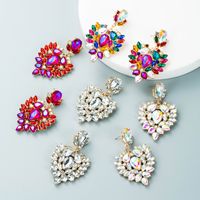 Fashion Alloy Color Rhinestone Water Drop Shaped Earrings Wholesale Nihaojewelry main image 1