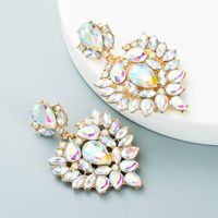 Fashion Alloy Color Rhinestone Water Drop Shaped Earrings Wholesale Nihaojewelry main image 4