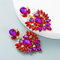 Fashion Alloy Color Rhinestone Water Drop Shaped Earrings Wholesale Nihaojewelry main image 5