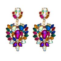 Fashion Alloy Color Rhinestone Water Drop Shaped Earrings Wholesale Nihaojewelry main image 6