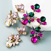Fashion Geometric Alloy Colored Glass Diamond Earrings Wholesale Nihaojewelry main image 1