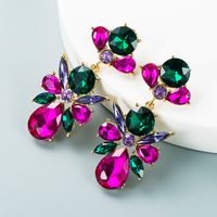 Boucles D&#39;oreilles Diamant En Verre Coloré En Alliage Géométrique De Mode En Gros Nihaojewelry main image 3