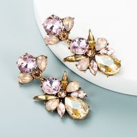 Fashion Geometric Alloy Colored Glass Diamond Earrings Wholesale Nihaojewelry main image 5