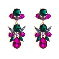 Fashion Geometric Alloy Colored Glass Diamond Earrings Wholesale Nihaojewelry main image 6