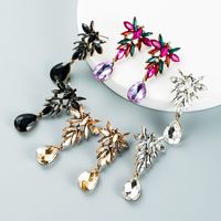 New Fashion Drop-shaped Pendant Alloy Diamond Earrings Wholesale Nihaojewelry main image 1