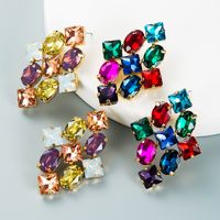 Boucles D&#39;oreilles Losanges Série Strass Couleur Mode En Gros Nihaojewelry main image 1