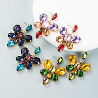 Fashion Drop-shaped Glass Diamond Butterfly Flower Earrings Wholesale Nihaojewelry main image 1