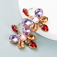 Fashion Drop-shaped Glass Diamond Butterfly Flower Earrings Wholesale Nihaojewelry main image 3