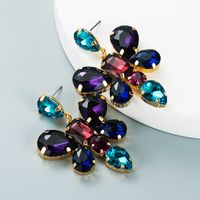 Fashion Drop-shaped Glass Diamond Butterfly Flower Earrings Wholesale Nihaojewelry main image 4