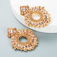 Geometric Flower Inlaid Color Rhinestones Pendant Earrings Wholesale Nihaojewelry main image 7