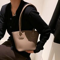 Retro Shoulder Solid Color Bucket Bag Wholesale Nihaojewelry sku image 2