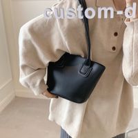 Retro Shoulder Solid Color Bucket Bag Wholesale Nihaojewelry sku image 3