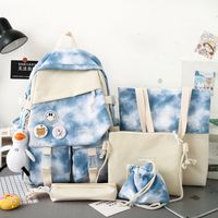 Fashion Tie-dye Large Capacity Canvas Bag Five-piece Set Wholesale Nihaojewelry sku image 6