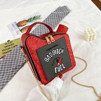 Fashion Sequin Embroidery Letter Chain Oil Can One-shoulder Bag Wholesale Nihaojewelry sku image 1