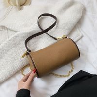 Fashion Retro Solid Color Shoulder Cylindrical Bags Wholesale Nihaojewelry sku image 1