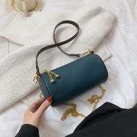 Fashion Retro Solid Color Shoulder Cylindrical Bags Wholesale Nihaojewelry sku image 3