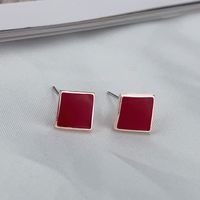 Korean Style Color Square Stud Earrings Wholesale Nihaojewelry sku image 1