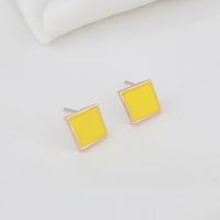 Korean Style Color Square Stud Earrings Wholesale Nihaojewelry sku image 2