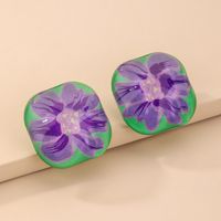 Retro Acrylic Water Ripple Flower Stud Earrings Wholesale Nihaojewelry sku image 3