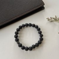 Black Volcanic Stone Beaded Bracelet Wholesale Nihaojewelry sku image 1