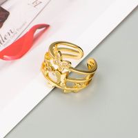 New Fashion Hollow 18k Copper Multi-layer Inlaid Zircon Ring Wholesale Nihaojewelry sku image 1
