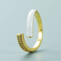 Korea Fashion Copper Inlaid Zircon Color Drop Oil Opening Ring Wholesale Nihaojewelry sku image 1