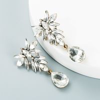 New Fashion Drop-shaped Pendant Alloy Diamond Earrings Wholesale Nihaojewelry sku image 1