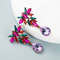 New Fashion Drop-shaped Pendant Alloy Diamond Earrings Wholesale Nihaojewelry sku image 2
